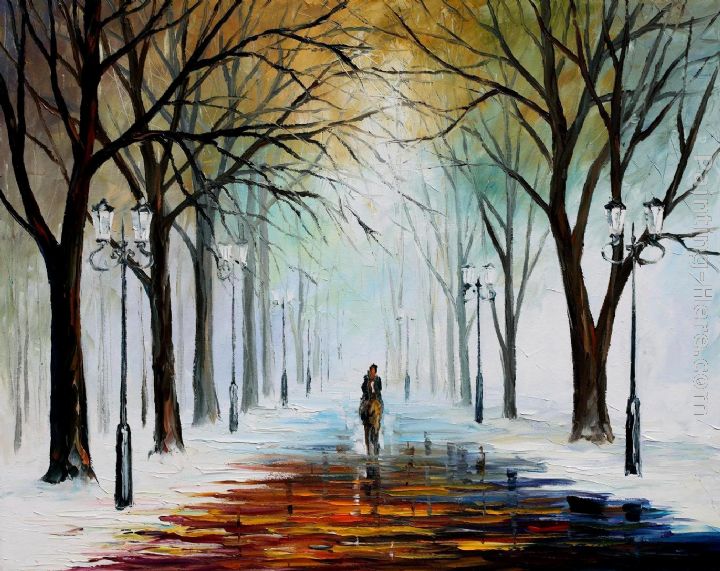 WINTER MOOD painting - Leonid Afremov WINTER MOOD art painting